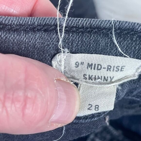 Madewell 9" Mid Rise Skinny Jeans Washed Black Sz 28 - Picture 8 of 11